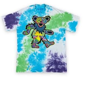 LIQUID BLUE Grateful Dead Bear Psychedelic Sunrise Tee Size M New w/o Tag